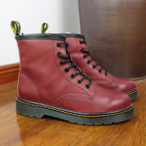 Womens boots leather high solid color header level cowhide lace round Ping wear shi zhuang xue gong zhuang xie SD1068