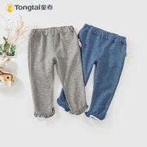 Tong Tai Chunqiu new female baby lace ruffles leggings fashion warm out casual pants Joker comfortable