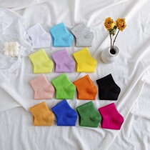 Socks womens spring and summer socks tide pure color deodorant cotton smelly sweat-absorbing mid-tube Japanese sports four seasons ins college style