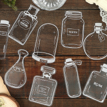 Glassware pet sticker base white ink Handbook collage card salt plant decoration diy material