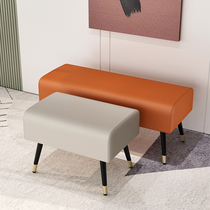 New Chinese-style Shoes Stool Light Extravagant ultra slim leather Domestic door sofa Stool Rectangular Living Room Sofa stool Stool Clothing Shop