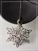 (Silver Snow) Creative Chinese wind silver snow leather rope can be customized bookmark(5*4CM)