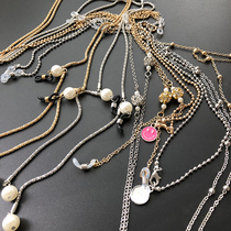 Retro styling metal chain glasses chain sun glasses flat lens hanging chain subnet red chain Joker decoration