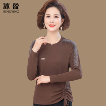 Mothers spring clothing blouses Long sleeves T-shirt 40 years 50 foreign temperament middle-aged womens clothing spring and autumn long sleeves undershirt women thin