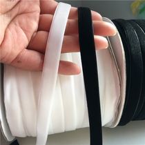1cm Black White Premium Three-top Velvet Flocked Velveteen Webbing Garment Lace Skirt Shoulder Neckline Ribbon Original