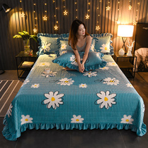 BAQ Crystal velvet bed cover single piece cotton three-piece thick sheet coral velvet winter warm