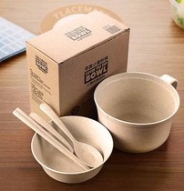 Bowl with handle with handle sloth People covered with lid minimalist Home Large-capacity Lunch Big Meal Light Pink