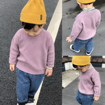 Sensibility Chenchen mom and baby childrens clothing Boy baby sweater pullover Autumn and winter childrens knitted bottoming shirt long sleeve