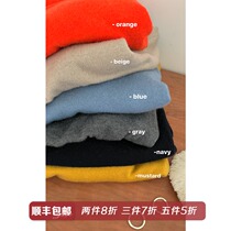 Mustard homemade short sweater womens Korean version loose outside wear thin round neck pullover bottom with knitted top spring