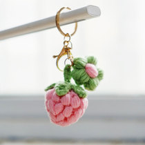 New April hand made wool crochet DIY handmade material bag milkshake strawberry key chain bag pendant