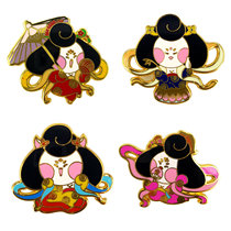 Xian tourist souvenir Shaanxi History Museum Tang Niu praying metal small badge enamel color lead pin brooch