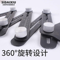 Multi-functional ruler geometry folding ruler tile open pore positioner hexagonal woodwork hexagonal ruler tile work universal