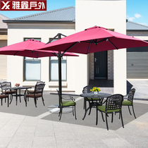 Outdoor parasol 3 m courtyard umbrella large outdoor Roman umbrella large parasol square open air coffee umbrella double head