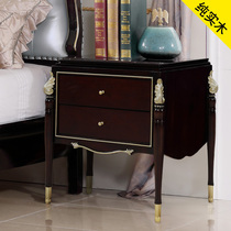 All solid wood light luxury 30-35-40-45-50-60cm Wood American dark mini Villa narrow bedside table