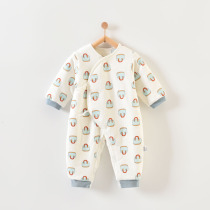Autumn and winter newborn baby clothes 0-3 months male and female baby jumpsuit newborn ha clothes cotton monk clothing cotton suit