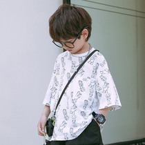 Tide childrens summer thin short sleeve T-shirt cotton half sleeve shirt big boys clothing summer 2021 new boy