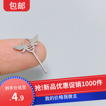 Stainless steel bumble card needle General mobile phone top card pin tug needle with key buckle
