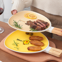 line Brown bear ceramic wood Bowl Creative Cutlery Handle Western Dining Tray Steak Snack Tray Day Style Salad Bowl