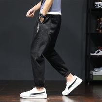 Boomer Yu Wenle Tooling Jeans Male Loose Straight Cylinder Elastic Korean Version Bunch Leg Trendy Fall Youth Bungling Pants
