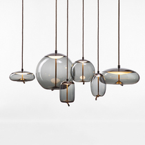 Mirror North and South Europe Modern Restaurant Bar Cafe Creative Model Room Bedroom Bedside Window Single Head Glass Chandelier