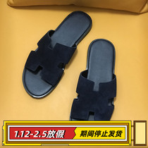 2021 European station summer new trendy brand non-slip outdoor leather sandals and slippers genuine leather flip-flops for mens outerwear