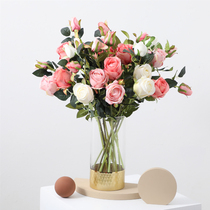 Bulgarian Rose Emulation Flower Bedroom room Dining Room Dining Room Table Decoration Flowers Fake Flowers Light Lavish Simulation Suit Bouquet