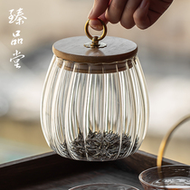 Glass tea jar sealed transparent portable small tea box packaging storage tank Small wake-up tea warehouse dried fruit bottle storage box