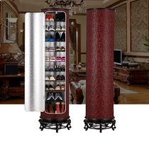 3D relief rotating shoe cabinet Shoe rack round cylinder New Chinese European American household storage multi-functional large capacity