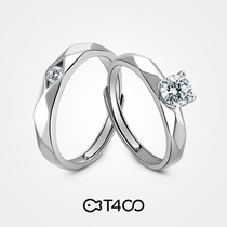 T400 Moissanite Diamond couple ring S925 sterling silver opening pair light luxury marriage proposal wedding birthday gift