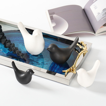 Nordic ins style simple creative ceramic bird home living room wine cabinet model room soft small jewelry ornaments