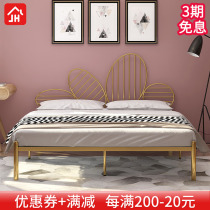 Nordic modern minimalist princess iron art bed iron frame steel frame double single adult children 1 2 1 5 1 8 m