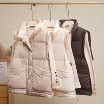 Down Vest Women short 2021 new autumn and winter Korean version of stand collar loose waist down jacket vest
