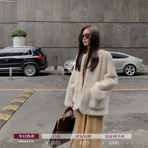 Pu Zhiong Qingcheng Importing a Purple-nit mink coat a female mink mink a mink a mink a mink furry furry fur coat