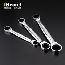 Imported double-headed double plum ratchet wrench fast automatic dual-use two-way open plum auto repair hardware tool set