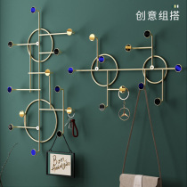 Nordic style light luxury porch decoration adhesive hook creative viscose coat rack non-perforated wall entry key clothes hook