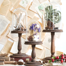 Jk Mu space American European style retro high foot glass cover model room decoration Porch restaurant ornaments