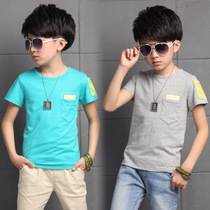 2022 New Summer Boy Short Sleeve T - Shirt 5 Han Edition 7 of the Big Child Pure Cotton 9-Skin Child Half - sleeved 12-Year Coat