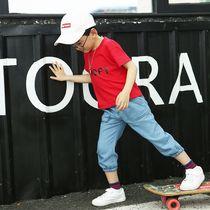 Boys half-sleeved summer clothes 2020 new childrens anti-mosquito pants thin jeans summer nine-point pants shorts medium and large children