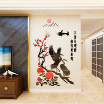 Chinese wind wall sticker acrylic 3d three-dimensional self-pasting living room entrance restaurant TV background wall bedroom decoration painting