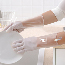 Washing dishes gloves female waterproof rubber latex thin kitchen durable laundry clothes rubber household cleaning housework