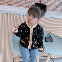 Girls  Knitwear Cardigan Baby Western style top 2021 autumn new coat Childrens childrens fashion sweater