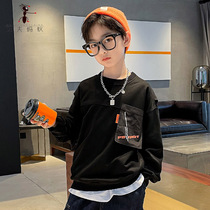 Spring and autumn 2021 new leisure sports childrens clothing handsome trend hip-hop childrens long sleeve loose sweater