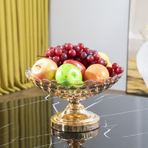Eurostyle Crystal Glass Fruit Tray Light Lavish Home Living Room Tea Table Snack Tray Water Fruit Tray Home Candy Jar Adornment