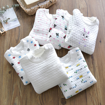 Childrens air cotton thick thermal underwear for boys and girls pure cotton baby winter three-layer thermal underwear set