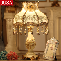 European table lamp Bedroom bedside lamp Simple warm living room Wedding creative Romantic wedding room decoration Home dimmable