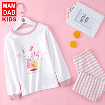 Childrens underwear set Cotton girls  pajamas Medium and large childrens cotton thermal underwear Mens and womens childrens autumn clothes autumn pants set