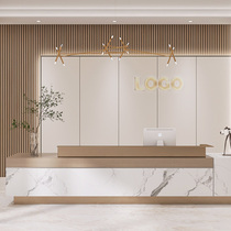 New Chinese Ink Painting Decoration Buckle Plate Company Front Office Wall Wall Room Sofa Background Imitation Grid Wood Grain Plank