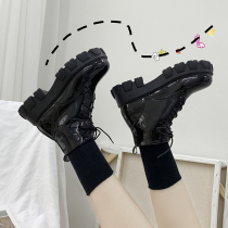 Martin boots womens autumn 2020 new fashion all-match thick bottom increase thin section small net red British style short boots