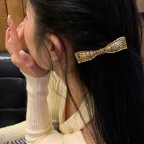 Bow headdress hairclip side advanced feel headdress 2021 New hairclip female Korean ins side clip