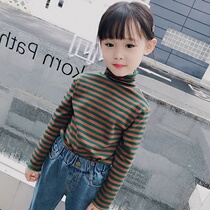Childrens sweatshirt 2020 new autumn and half high collar (gush) 2020 girls autumn dress undershirt child long sleeve T
